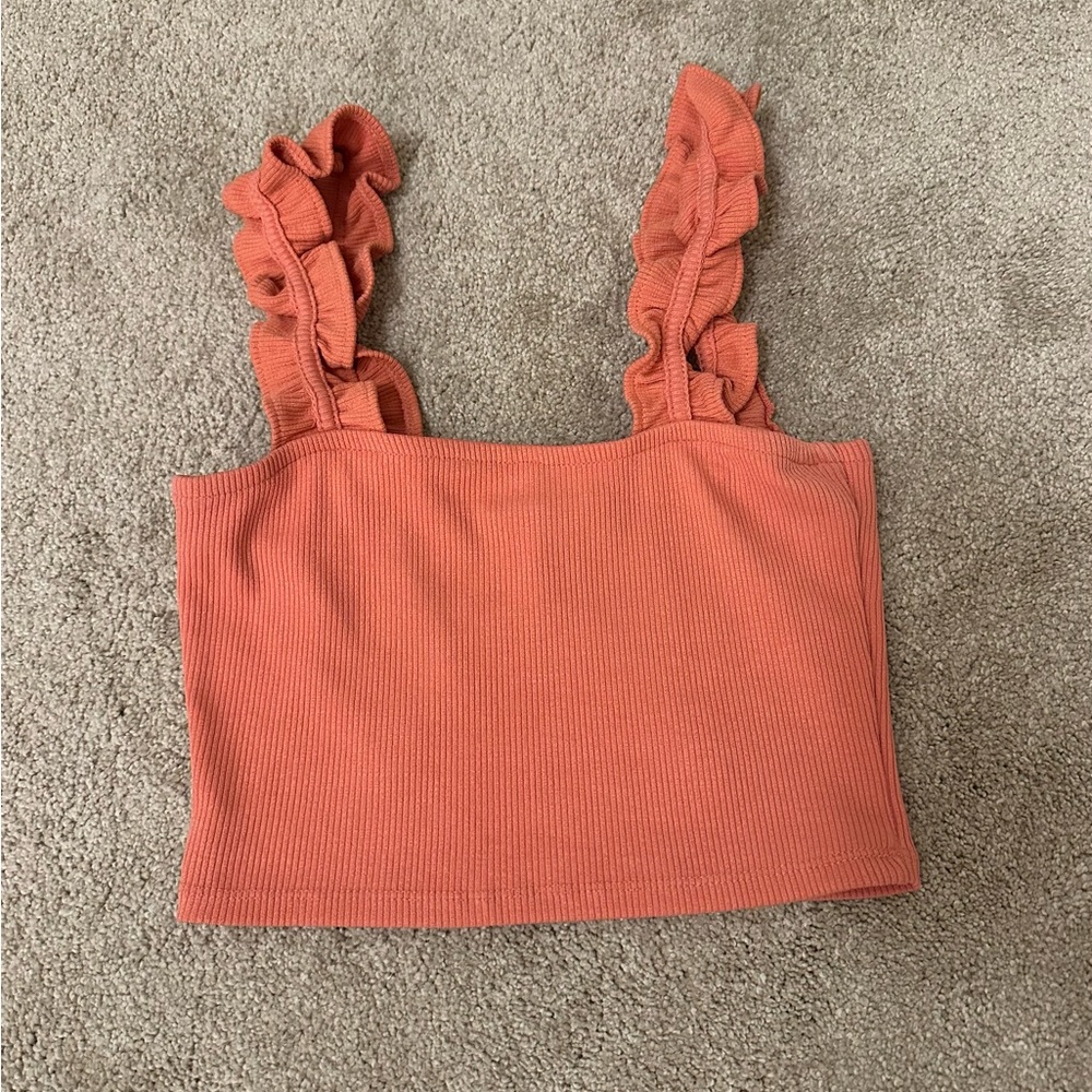 Coral Zara crop top